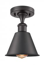 Innovations Lighting 516-1C-BK-M8-LED - Smithfield - 1 Light - 7 inch - Matte Black - Semi-Flush Mount