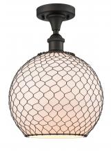 Innovations Lighting 516-1C-OB-G121-10CBK-LED - Farmhouse Chicken Wire - 1 Light - 10 inch - Oil Rubbed Bronze - Semi-Flush Mount