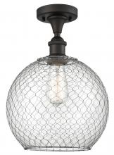 Innovations Lighting 516-1C-OB-G122-10CSN-LED - Farmhouse Chicken Wire - 1 Light - 10 inch - Oil Rubbed Bronze - Semi-Flush Mount