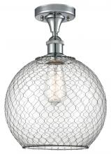 Innovations Lighting 516-1C-PC-G122-10CBK-LED - Farmhouse Chicken Wire - 1 Light - 10 inch - Polished Chrome - Semi-Flush Mount