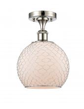 Innovations Lighting 516-1C-PN-G121-8CSN-LED - Farmhouse Chicken Wire - 1 Light - 8 inch - Polished Nickel - Semi-Flush Mount