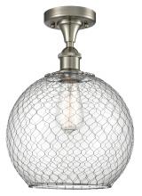 Innovations Lighting 516-1C-SN-G122-10CSN-LED - Farmhouse Chicken Wire - 1 Light - 10 inch - Brushed Satin Nickel - Semi-Flush Mount