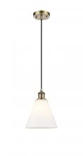 Innovations Lighting 516-1P-AB-GBC-81-LED - Berkshire - 1 Light - 8 inch - Antique Brass - Cord hung - Mini Pendant