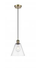 Innovations Lighting 516-1P-AB-GBC-82-LED - Berkshire - 1 Light - 8 inch - Antique Brass - Cord hung - Mini Pendant