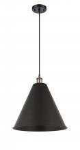 Innovations Lighting 516-1P-BAB-MBC-16-BK-LED - Berkshire - 1 Light - 16 inch - Black Antique Brass - Cord hung - Mini Pendant
