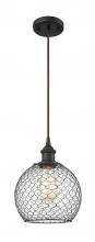 Innovations Lighting 516-1P-OB-G122-8CBK-LED - Farmhouse Chicken Wire - 1 Light - 8 inch - Oil Rubbed Bronze - Cord hung - Mini Pendant