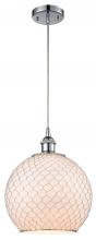Innovations Lighting 516-1P-PC-G121-10CSN-LED - Farmhouse Chicken Wire - 1 Light - 10 inch - Polished Chrome - Cord hung - Mini Pendant