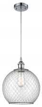 Innovations Lighting 516-1P-PC-G122-10CBK-LED - Farmhouse Chicken Wire - 1 Light - 10 inch - Polished Chrome - Cord hung - Mini Pendant