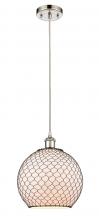 Innovations Lighting 516-1P-PN-G121-10CBK-LED - Farmhouse Chicken Wire - 1 Light - 10 inch - Polished Nickel - Cord hung - Mini Pendant