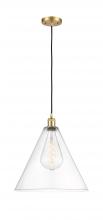 Innovations Lighting 516-1P-SG-GBC-162-LED - Berkshire - 1 Light - 16 inch - Satin Gold - Cord hung - Pendant