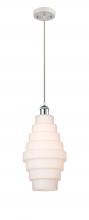 Innovations Lighting 516-1P-WPC-G671-8-LED - Cascade - 1 Light - 8 inch - White Polished Chrome - Cord hung - Mini Pendant