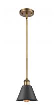 Innovations Lighting 516-1S-BB-M8-BK-LED - Smithfield - 1 Light - 7 inch - Brushed Brass - Mini Pendant
