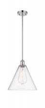 Innovations Lighting 516-1S-PC-GBC-124-LED - Berkshire - 1 Light - 12 inch - Polished Chrome - Mini Pendant