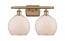 Innovations Lighting 516-2W-BB-G121-8CSN-LED - Farmhouse Chicken Wire - 2 Light - 18 inch - Brushed Brass - Bath Vanity Light
