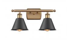 Innovations Lighting 516-2W-BB-M8-BK-LED - Smithfield - 2 Light - 17 inch - Brushed Brass - Bath Vanity Light