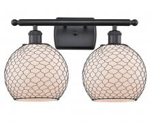 Innovations Lighting 516-2W-BK-G121-8CBK-LED - Farmhouse Chicken Wire - 2 Light - 18 inch - Matte Black - Bath Vanity Light