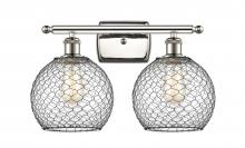 Innovations Lighting 516-2W-PN-G122-8CBK-LED - Farmhouse Chicken Wire - 2 Light - 18 inch - Polished Nickel - Bath Vanity Light