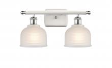 Innovations Lighting 516-2W-WPC-G411-LED - Dayton - 2 Light - 16 inch - White Polished Chrome - Bath Vanity Light