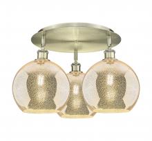 Innovations Lighting 516-3C-AB-G128-10 - Athens - 3 Light - 22 inch - Antique Brass - Flush Mount