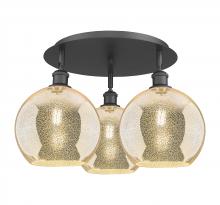 Innovations Lighting 516-3C-BK-G128-10 - Athens - 3 Light - 22 inch - Matte Black - Flush Mount