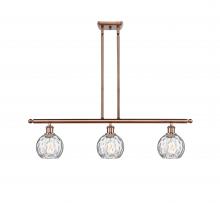 Innovations Lighting 516-3I-AC-G1215-6-LED - Athens Water Glass - 3 Light - 36 inch - Antique Copper - Cord hung - Island Light