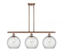 Innovations Lighting 516-3I-AC-G122-10CSN - Farmhouse Chicken Wire - 3 Light - 37 inch - Antique Copper - Cord hung - Island Light
