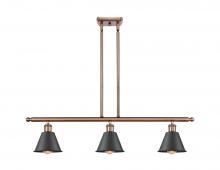 Innovations Lighting 516-3I-AC-M8-BK-LED - Smithfield - 3 Light - 36 inch - Antique Copper - Cord hung - Island Light