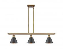 Innovations Lighting 516-3I-BB-M8-BK-LED - Smithfield - 3 Light - 36 inch - Brushed Brass - Cord hung - Island Light