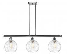 Innovations Lighting 516-3I-SN-G1215-8-LED - Athens Water Glass - 3 Light - 36 inch - Brushed Satin Nickel - Cord hung - Island Light