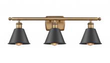 Innovations Lighting 516-3W-BB-M8-BK-LED - Smithfield - 3 Light - 27 inch - Brushed Brass - Bath Vanity Light