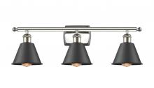 Innovations Lighting 516-3W-PN-M8-BK-LED - Smithfield - 3 Light - 27 inch - Polished Nickel - Bath Vanity Light