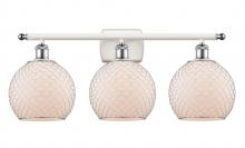 Innovations Lighting 516-3W-WPC-G121-8CSN-LED - Farmhouse Chicken Wire - 3 Light - 28 inch - White Polished Chrome - Bath Vanity Light
