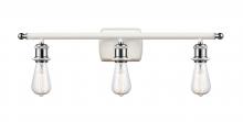 Innovations Lighting 516-3W-WPC-LED - Bare Bulb - 3 Light - 26 inch - White Polished Chrome - Bath Vanity Light