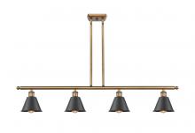 Innovations Lighting 516-4I-BB-M8-BK-LED - Smithfield - 4 Light - 48 inch - Brushed Brass - Cord hung - Island Light