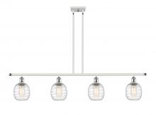 Innovations Lighting 516-4I-WPC-G1013-LED - Belfast - 4 Light - 48 inch - White Polished Chrome - Cord hung - Island Light