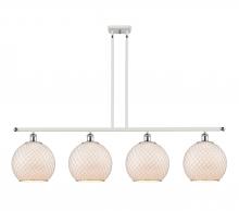 Innovations Lighting 516-4I-WPC-G121-10CSN-LED - Farmhouse Chicken Wire - 4 Light - 48 inch - White Polished Chrome - Cord hung - Island Light