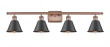 Innovations Lighting 516-4W-AC-M8-BK-LED - Smithfield - 4 Light - 37 inch - Antique Copper - Bath Vanity Light