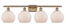 Innovations Lighting 516-4W-BB-G121-8CSN-LED - Farmhouse Chicken Wire - 4 Light - 38 inch - Brushed Brass - Bath Vanity Light