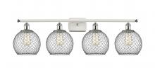 Innovations Lighting 516-4W-WPC-G122-8CBK-LED - Farmhouse Chicken Wire - 4 Light - 38 inch - White Polished Chrome - Bath Vanity Light