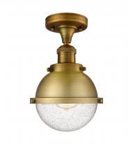 Innovations Lighting 517-1CH-BB-HFS-64-BB-LED - Hampden - 1 Light - 7 inch - Brushed Brass - Semi-Flush Mount