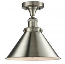 Innovations Lighting 517-1CH-SN-M10-SN-LED - Briarcliff - 1 Light - 10 inch - Brushed Satin Nickel - Semi-Flush Mount