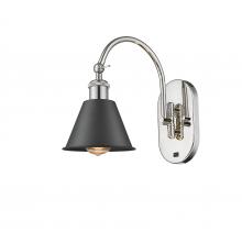 Innovations Lighting 518-1W-PN-M8-BK-LED - Smithfield - 1 Light - 7 inch - Polished Nickel - Adjustable Swing Arm