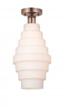 Innovations Lighting 616-1F-AC-G671-8 - Cascade - 1 Light - 8 inch - Antique Copper - Flush Mount