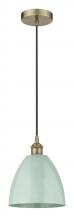 Innovations Lighting 616-1P-AB-MBD-9-SF-LED - Plymouth - 1 Light - 9 inch - Antique Brass - Cord hung - Mini Pendant