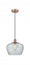 Innovations Lighting 616-1P-AC-G92-L-LED - Fenton - 1 Light - 11 inch - Antique Copper - Cord hung - Mini Pendant