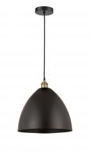 Innovations Lighting 616-1P-BAB-MBD-16-BK-LED - Bristol - 1 Light - 16 inch - Black Antique Brass - Cord hung - Mini Pendant