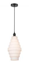Innovations Lighting 616-1P-BK-G671-8-LED - Cascade - 1 Light - 8 inch - Matte Black - Cord hung - Mini Pendant