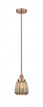 Innovations Lighting 616-1PH-AC-G146 - Chatham - 1 Light - 7 inch - Antique Copper - Cord hung - Mini Pendant