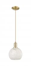 Innovations Lighting 716-1P-CB-G1216-8WM - White Mouchette - 1 Light - 8 inch - Champagne Bronze - Cord hung - Mini Pendant