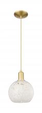 Innovations Lighting 716-1P-SG-G1216-8WM - White Mouchette - 1 Light - 8 inch - Satin Gold - Cord hung - Mini Pendant